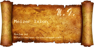 Meizer Ixion névjegykártya